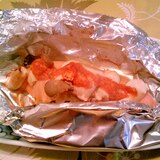鮭・:エリンギ・玉葱の味噌マヨホイル焼き